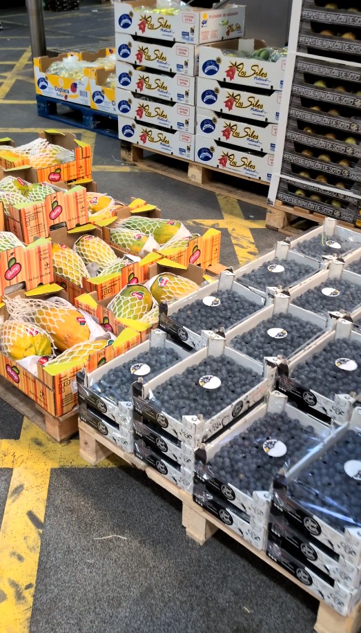 Montaje de pallets de fruta fresca en instalaciones Guiver Fruits